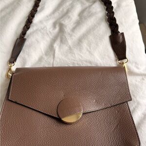 Mathilda C Italian leather Brown Leather Shoulder Bag